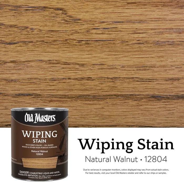 Old Masters Semi-Transparent Natural Walnut Oil-Based Wiping Stain 1 qt