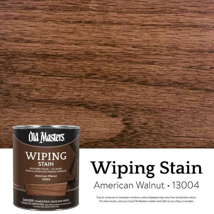 Old Masters Semi-Transparent American Walnut Oil-Based Wiping Stain 1 qt (Pack of 4)
