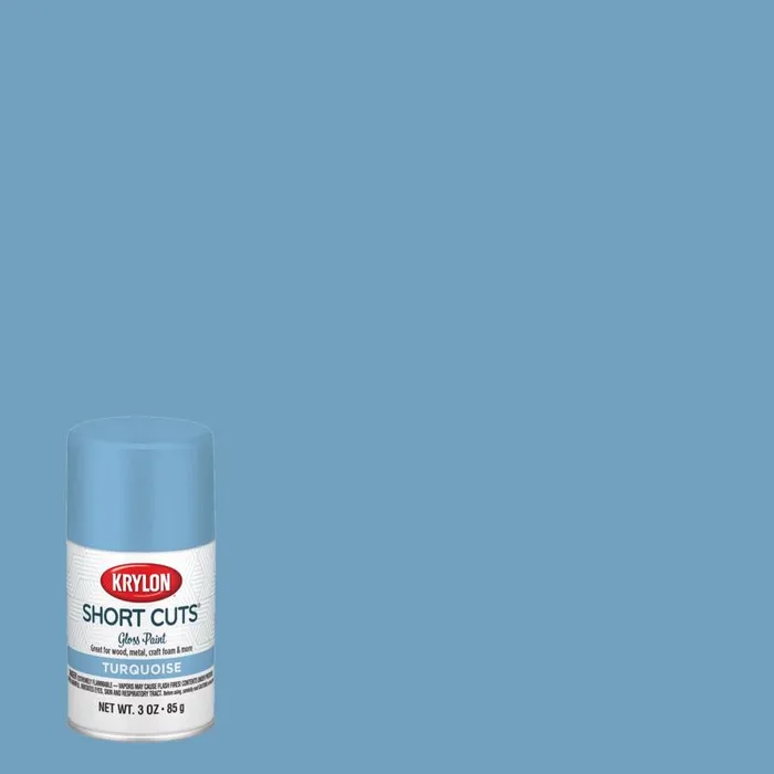 Krylon Short Cuts Gloss Turquoise Spray  Paint 3 oz (Pack of 6)