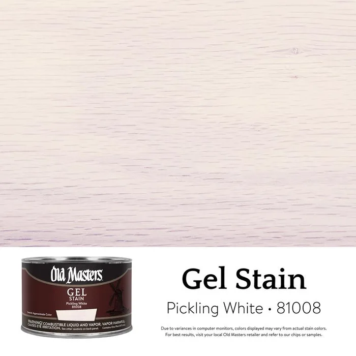 Old Masters Semi-Transparent Pickling White Oil-Based Alkyd Gel Stain 1 pt (Pack of 4)