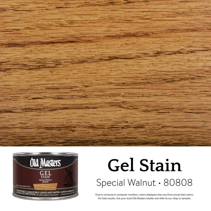 Old Masters Semi-Transparent Special Walnut Oil-Based Alkyd Gel Stain 1 pt (Pack of 4)