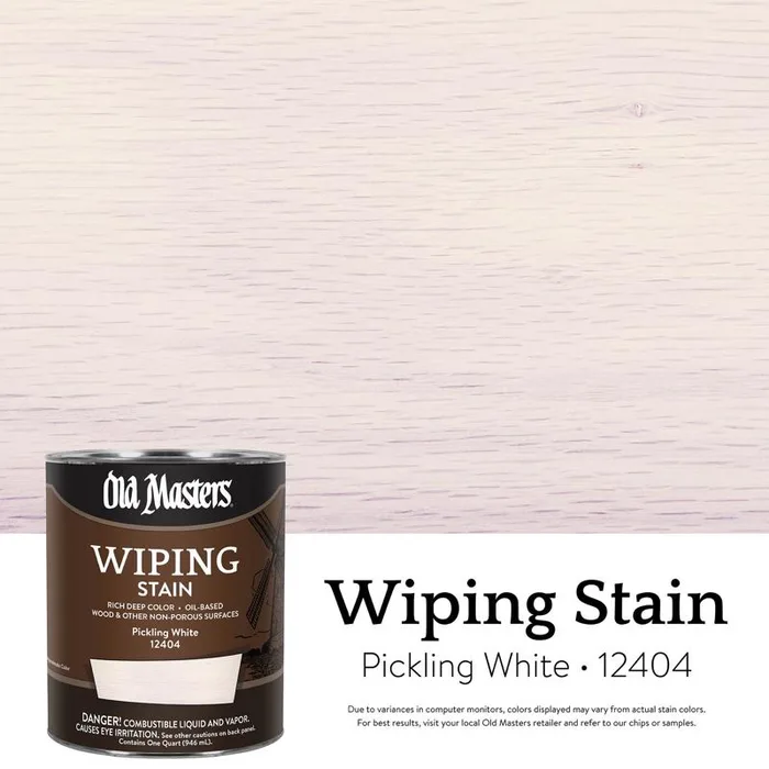 Old Masters Semi-Transparent Pickling White Oil-Based Wiping Stain 1 qt (Pack of 4)
