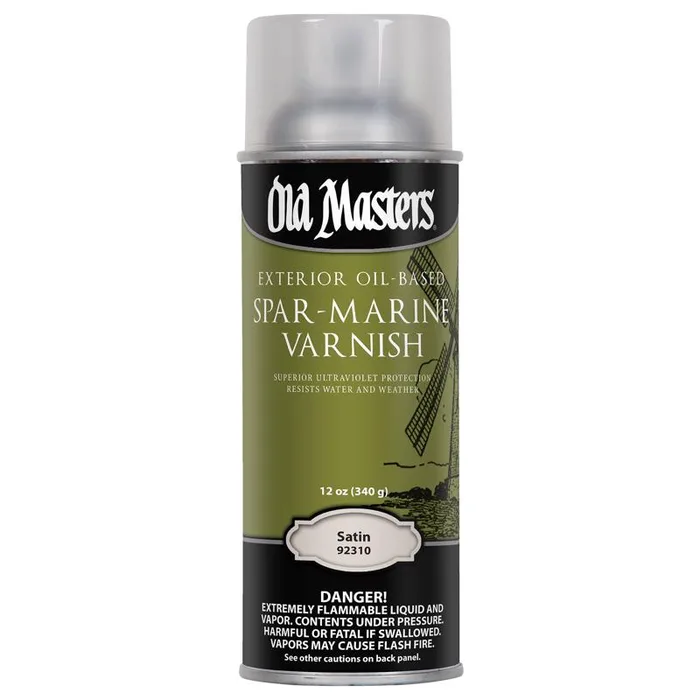 Old Masters Satin Clear Oil-Based Marine Spar Varnish Spray 12 oz