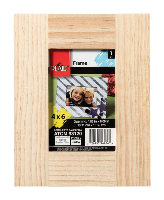 Plaid Natural Brown Wood Picture Frame 0.45 in. H X 7-3/4 in. W (Pack of 3)