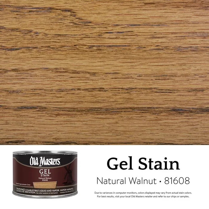 Old Masters Semi-Transparent Natural Walnut Oil-Based Alkyd Gel Stain 1 pt (Pack of 4)