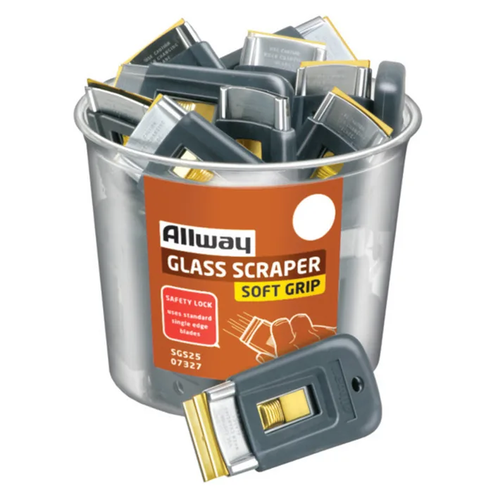 Allway Soft Grip 1-1/2 in. W Steel Retractable Glass Scraper (Pack of 25)