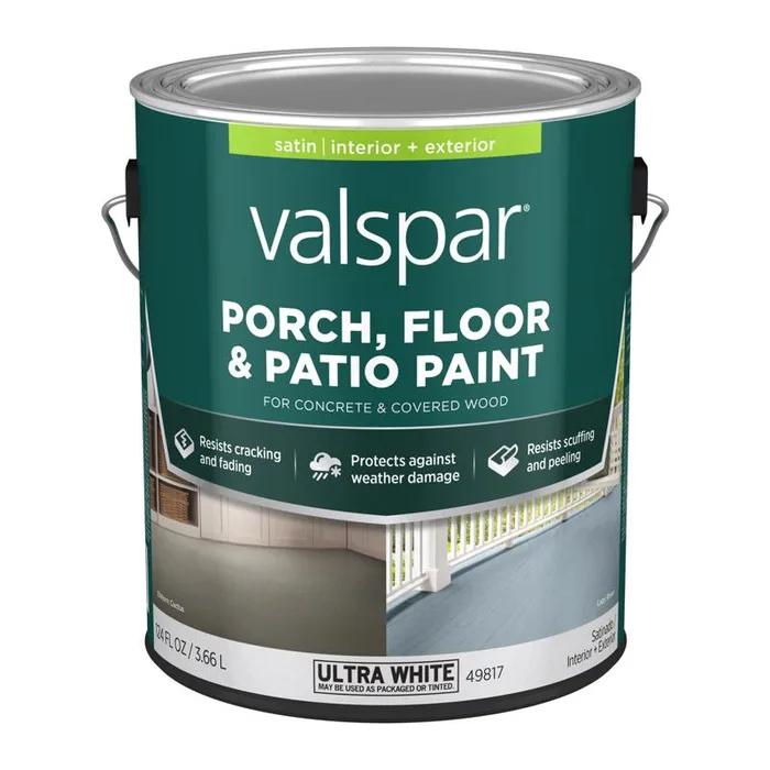 Valspar Satin Ultra White Porch and Floor Paint+Primer 1 gal (Pack of 4)