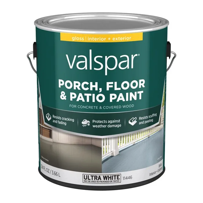 Valspar Porch, Floor & Patio Gloss Ultra White Floor Paint 1 gal (Pack of 4)