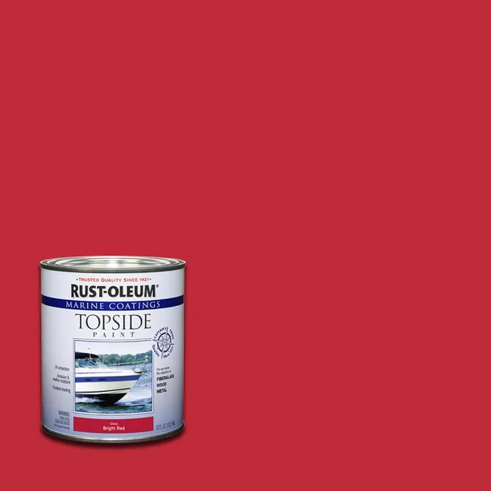 Rust-Oleum Marine Coatings Outdoor Gloss Bright Red Marine Topside Paint 1 qt (Pack of 2)