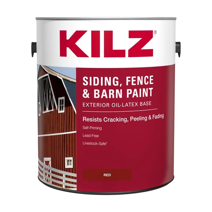 KILZ Flat Barn Red Oil-Based Barn and Fence Paint Exterior 1 gal (Pack of 4)