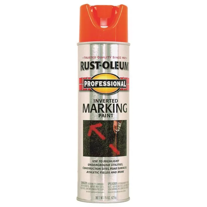 Rust-Oleum Professional Fluorescent Orange Inverted Marking Paint 15 oz (Pack of 6)