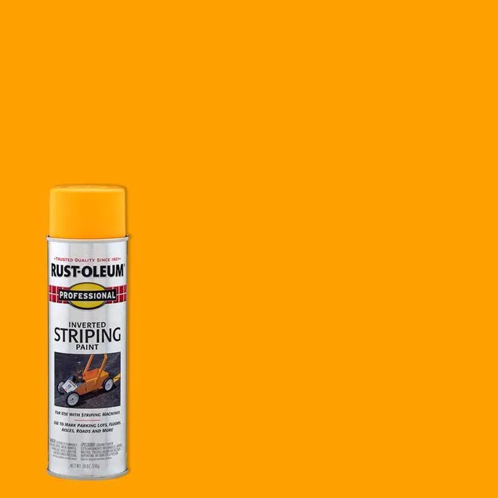 Rust-Oleum Professional Yellow Inverted Striping Paint 18 oz (Pack of 6)