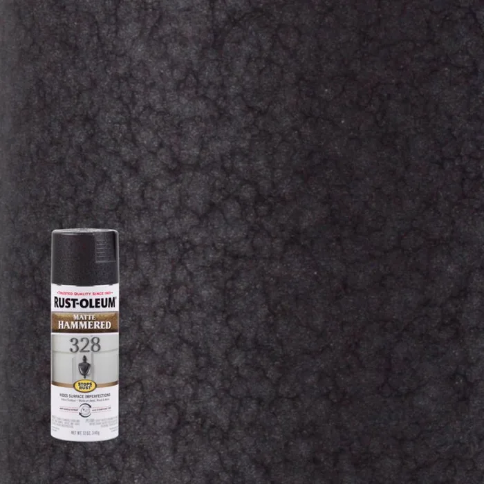 Rust-Oleum Hammered Matte Black Spray Paint 12 oz (Pack of 6)