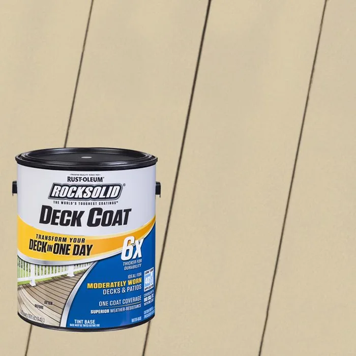 Rust-Oleum RockSolid 6X Deck Coat Solid Tintable Matte Tint Base Water-Based Acrylic Deck Resurfacer (Pack of 2)