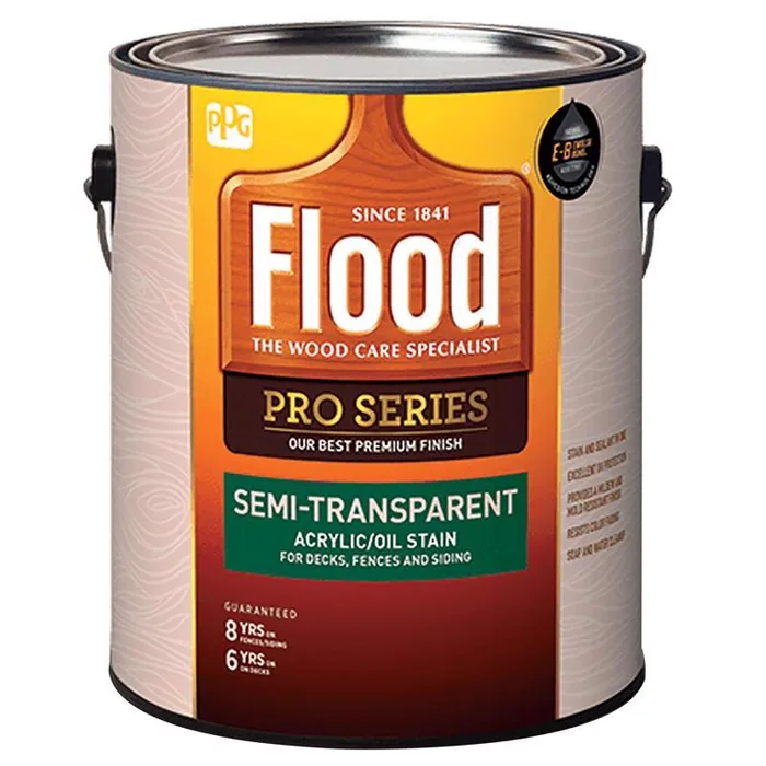 Flood Pro Series Semi-Transparent Flat White Neutral Base Acrylic/Oil Wood Stain 1 gal (Pack of 4)