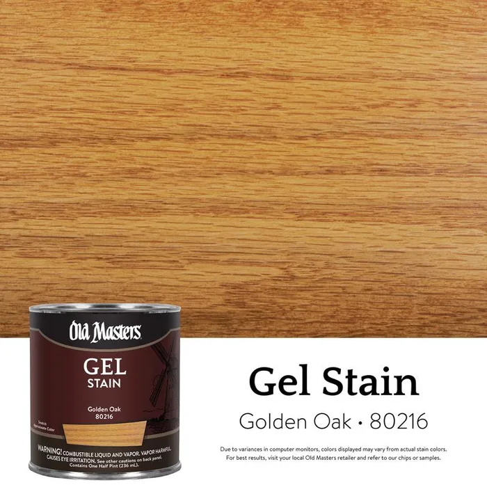 Old Masters Semi-Transparent Golden Oak Oil-Based Alkyd Gel Stain 1/2 pt