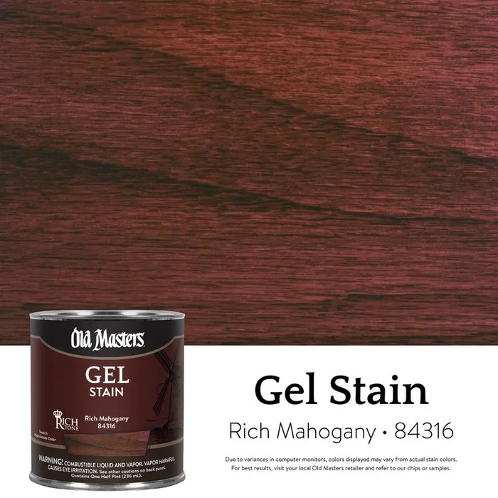 Old Masters Semi-Transparent Rich Mahogany Oil-Based Alkyd Gel Stain 1/2 pt