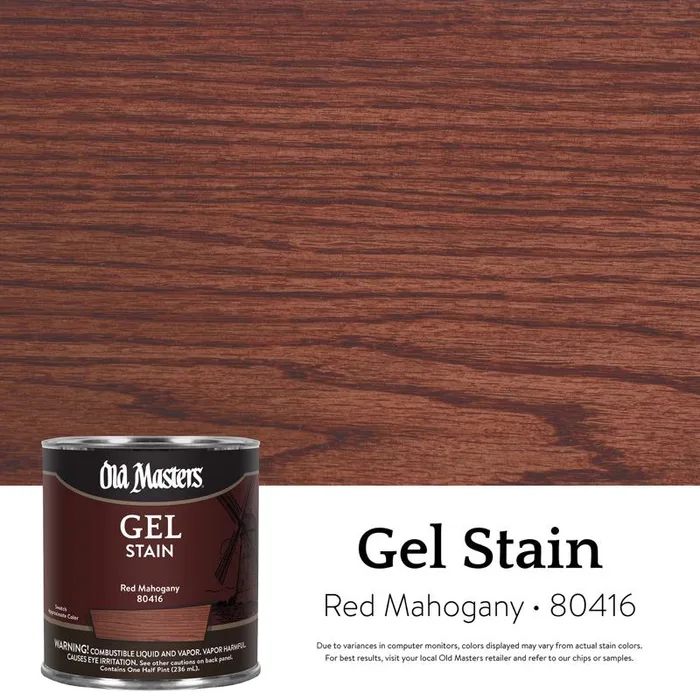 Old Masters Semi-Transparent Red Mahogany Oil-Based Alkyd Gel Stain 1/2 pt