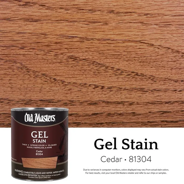 Old Masters Semi-Transparent Cedar Oil-Based Alkyd Gel Stain 1 qt (Pack of 4)