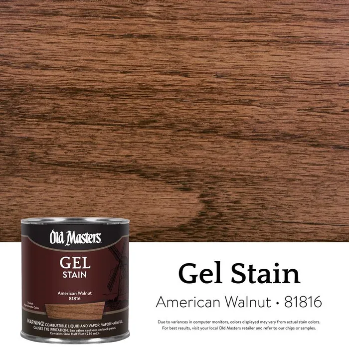 Old Masters Semi-Transparent American Walnut Oil-Based Alkyd Gel Stain 1/2 pt (Pack of 6)