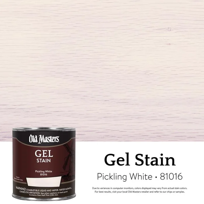Old Masters Semi-Transparent Pickling White Oil-Based Alkyd Gel Stain 1/2 pt