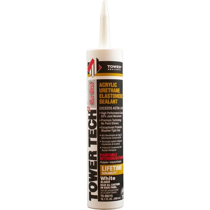 Tower Sealants Tower Tech 2 White Acrylic Urethane Window and Door Sealant 10.1 oz (Pack of 12)