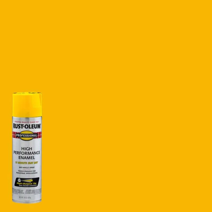 Rust-Oleum Professional Gloss Safety Yellow Spray Paint 15 oz (Pack of 6)