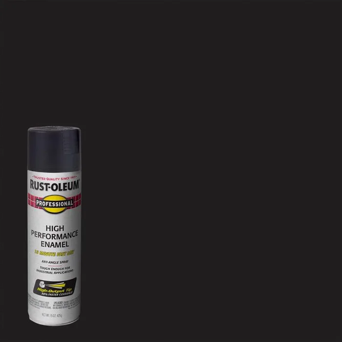 Rust-Oleum Professsional Semi-Gloss Black High Performance Enamel Spray 15 oz (Pack of 6)