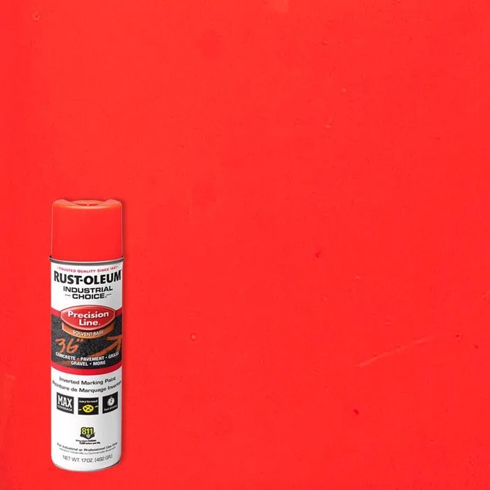 Rust-Oleum Industrial Choice Gloss Fluorescent Red-Orange Inverted Marking Paint 17 oz (Pack of 12)