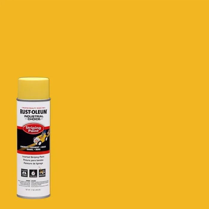 Rust-Oleum Industrial Choice Gloss Yellow Inverted Striping Paint 18 oz (Pack of 6)