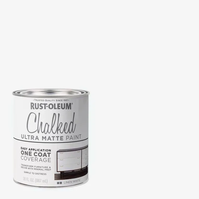 Rust-Oleum Chalked Ultra Matte Linen White Water-Based Acrylic Chalk Paint 30 oz (Pack of 2)
