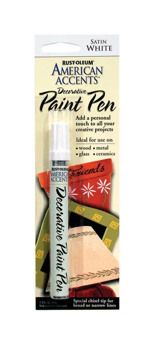 Rust-Oleum American Accents Satin White Paint Pen Exterior and Interior 0.33 oz (Pack of 6)