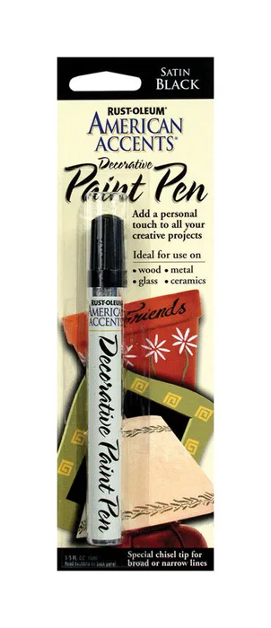 Rust-Oleum American Accents Satin Black Paint Pen Exterior and Interior 0.3 oz (Pack of 6)