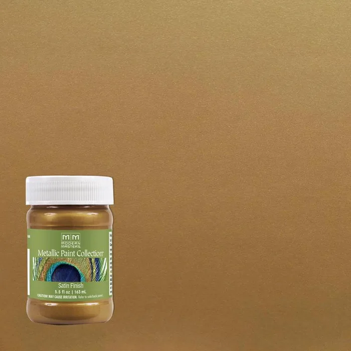 Modern Masters Metallic Paint Collection Satin Brass Water-Based Metallic Paint 5.5 oz