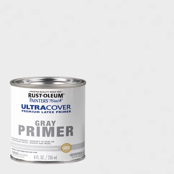 Rust-Oleum Painter's Touch Gray Flat Water-Based Latex Ultra Cover Primer 0.5 pt (Pack of 6)