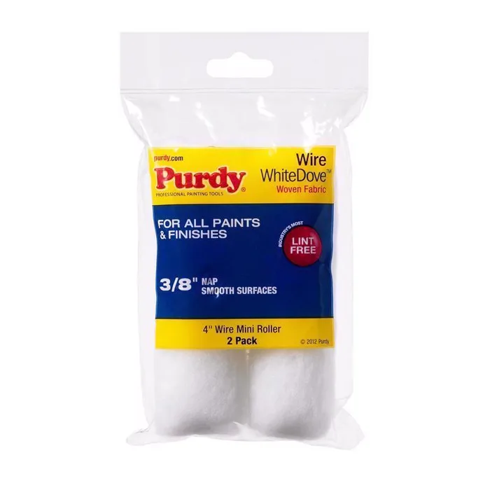 Purdy White Dove Woven Fabric 4 in. W X 3/8 in. Mini Paint Roller Cover 2 pk (Pack of 6)