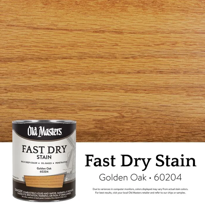 Old Masters Professional Semi-Transparent Satin Golden Oak Oil-Based Alkyd Fast Dry Wood Stain 1 qt (Pack of 4)