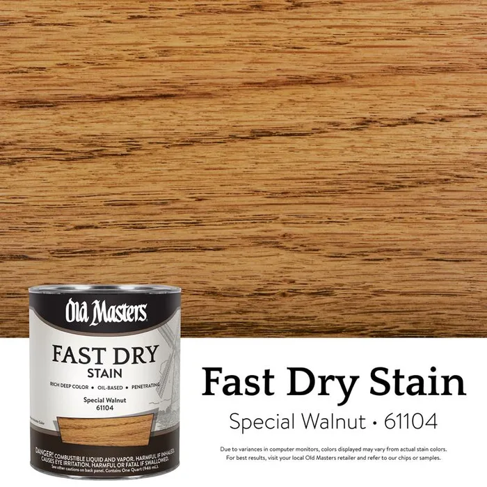 Old Masters Professional Semi-Transparent Special Walnut Oil-Based Alkyd Fast Dry Wood Stain 1 qt (Pack of 4)