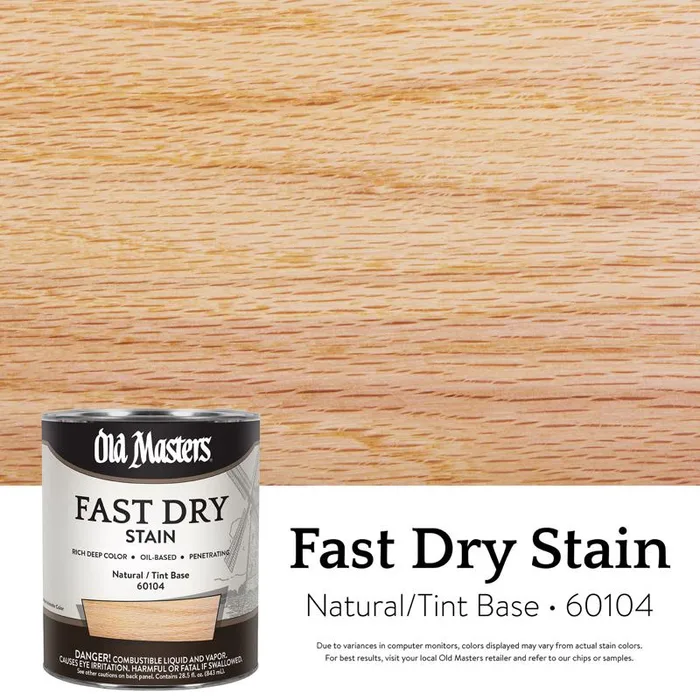 Old Masters Professional Semi-Transparent Natural Oil-Based Alkyd Fast Dry Wood Stain 1 qt (Pack of 4)