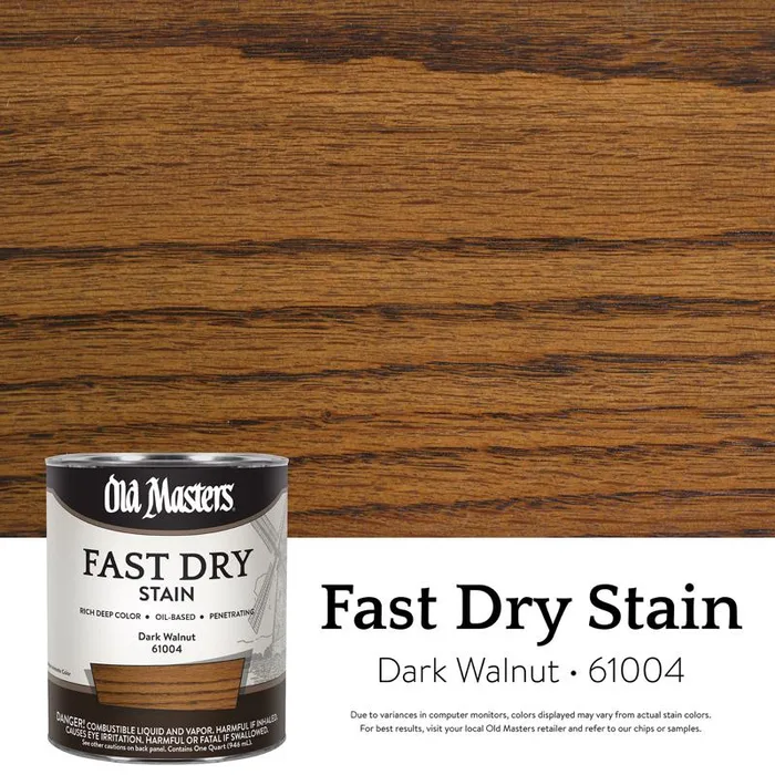 Old Masters Semi-Transparent Dark Walnut Oil-Based Alkyd Fast Dry Wood Stain 1 qt (Pack of 4)