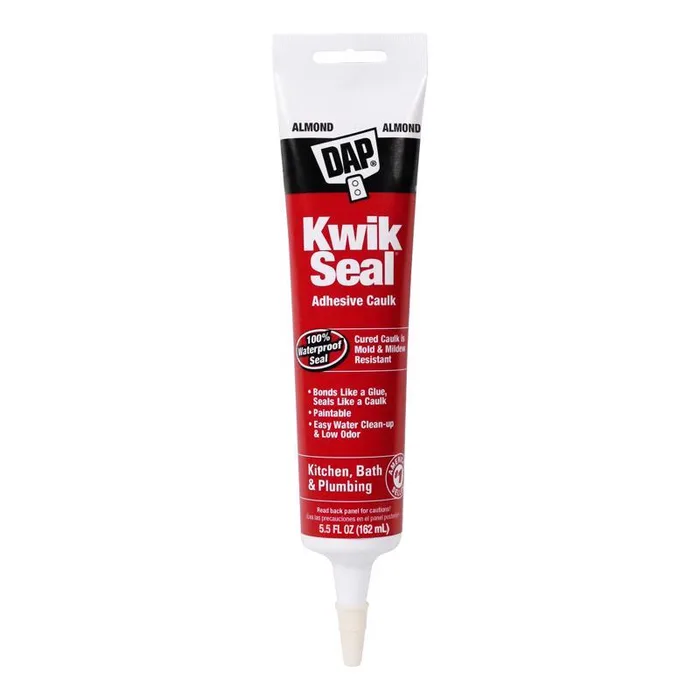 DAP Kwik Seal Almond Acrylic Latex Kitchen and Bath Adhesive Caulk 5.5 oz (Pack of 12)