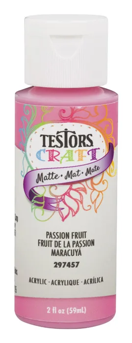 Rust-Oleum Testors Craft Matte Passion Fruit Water-Based Paint Interior 2 oz (Pack of 6)