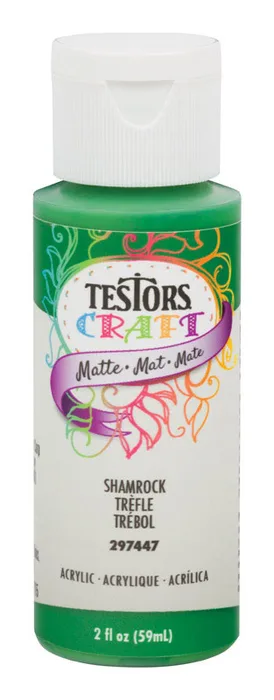 Rust-Oleum Testors Craft Matte Shamrock Water-Based Paint Interior 2 oz (Pack of 6)