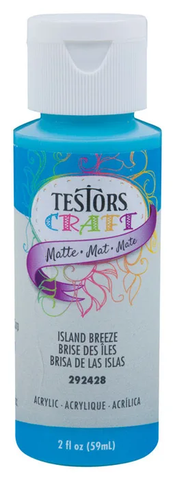 Testors Matte Island Breeze Water-Based Craft Paint Interior 2 oz (Pack of 6)