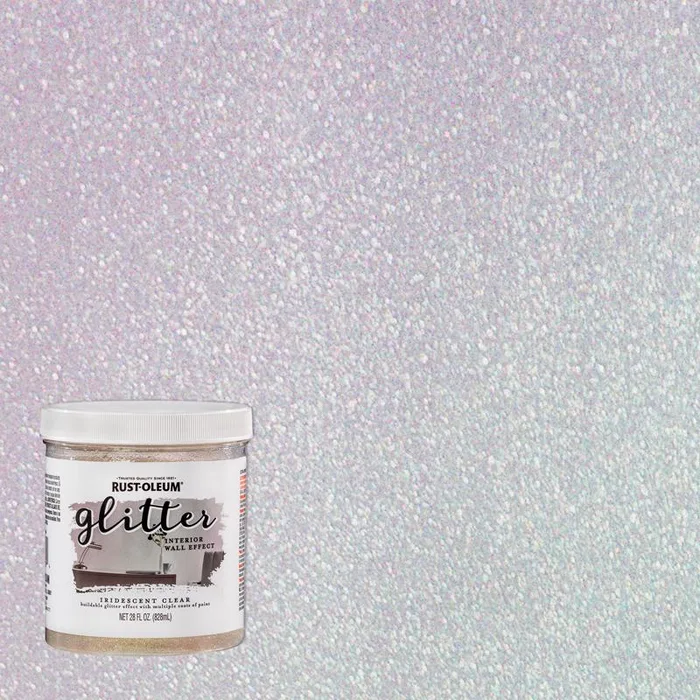 Rust-Oleum Specialty Satin Iridescent Clear Water-Based Glitter Interior Wall Paint Interior 28 oz