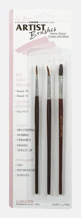Linzer 1-1/4 in. Assorted Artist Paint Brush Set (Pack of 12)