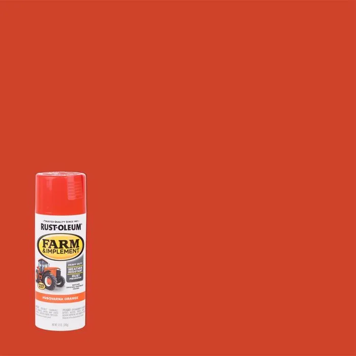 Rust-Oleum Farm & Implement Gloss Husqvarna Orange Spray Paint 12 oz (Pack of 6)