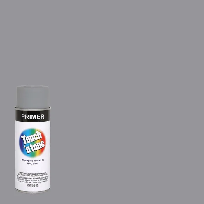 Rust-Oleum Touch n Tone Flat Flat Gray Primer Spray Paint 10 oz (Pack of 6)