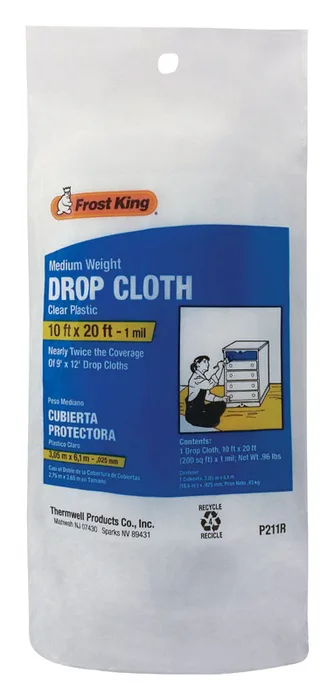 Frost King 10 ft. W X 20 ft. L X 1 mil Plastic Drop Cloth 1 pk