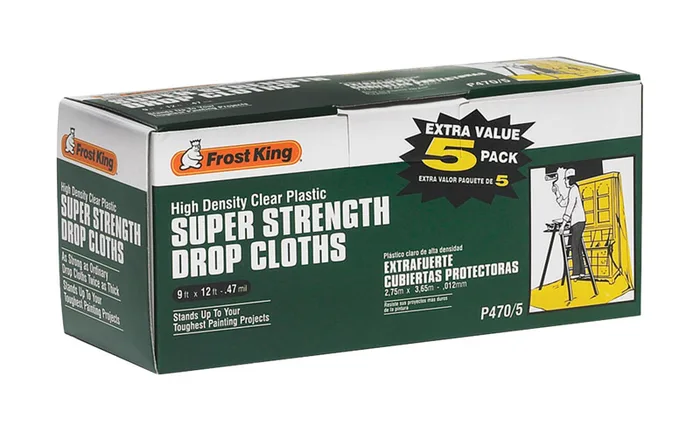Frost King 9 ft. W X 12 ft. L X 0.47 mil Plastic Drop Cloth 5 pk (Pack of 12)